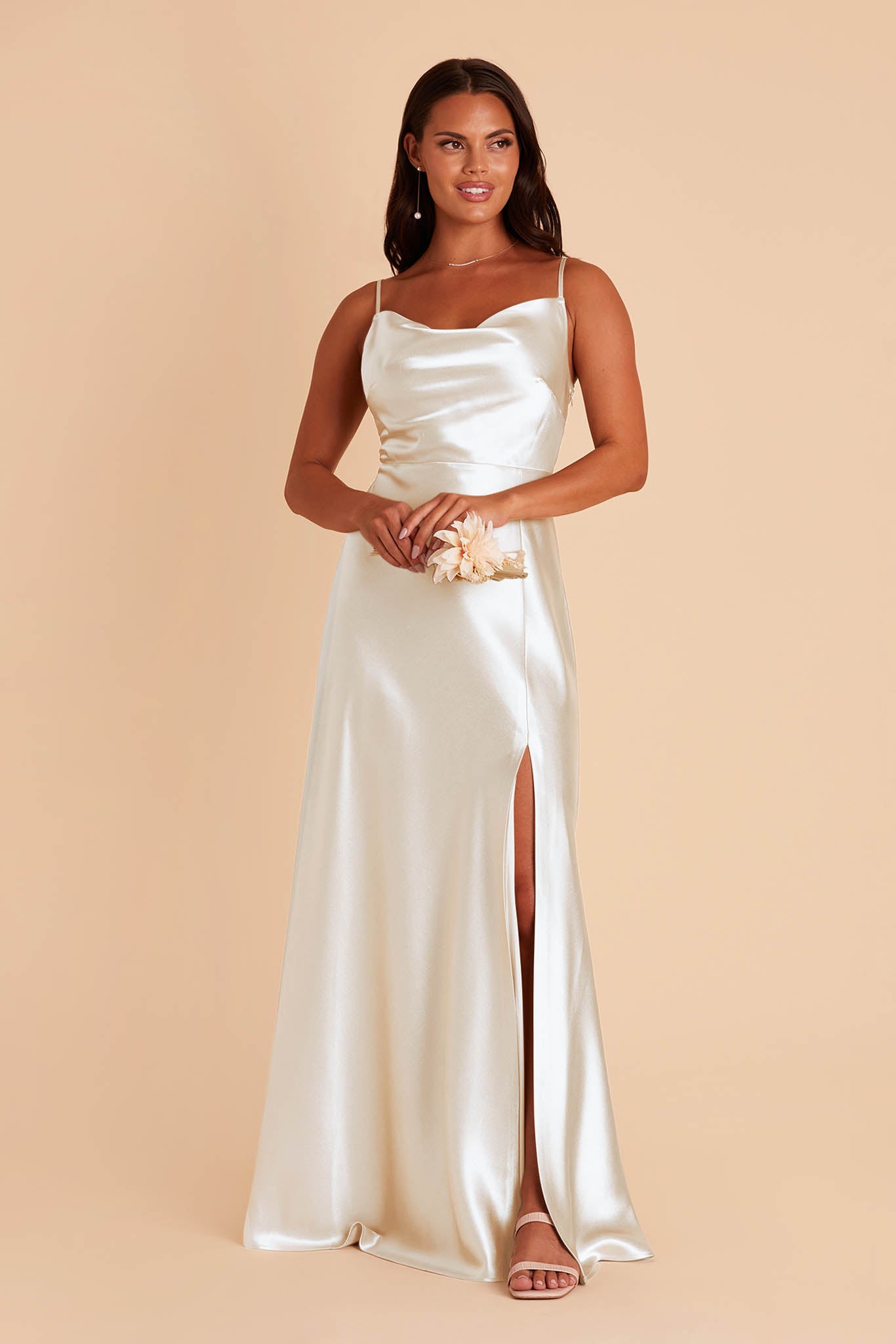 long white silk dress
